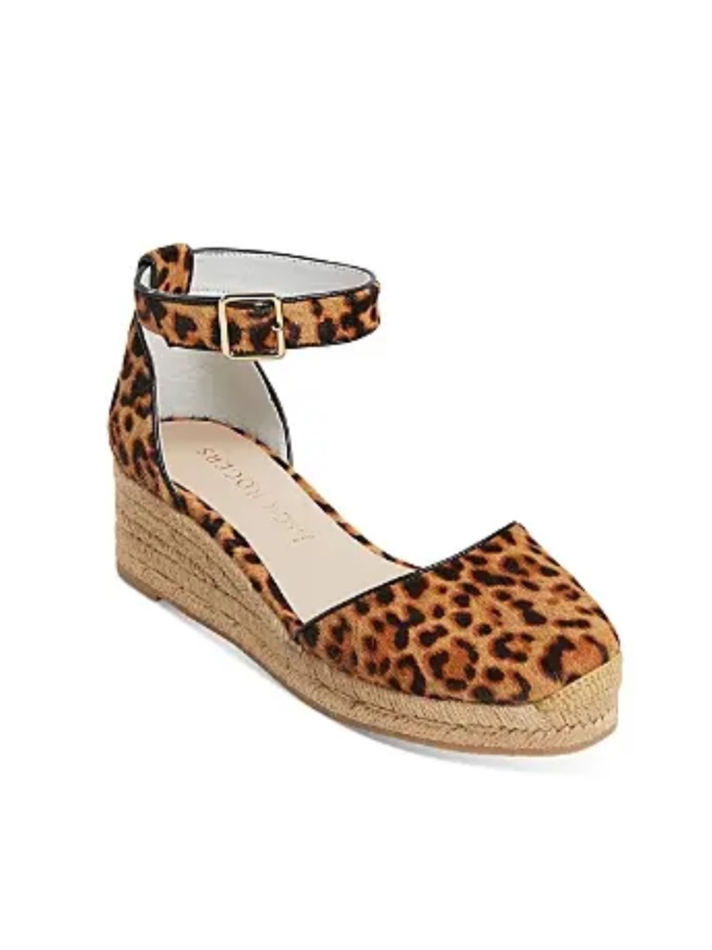 Jack Rogers Palmer Leopard Calf Hair Wedge Espadrilles Sz 9.5